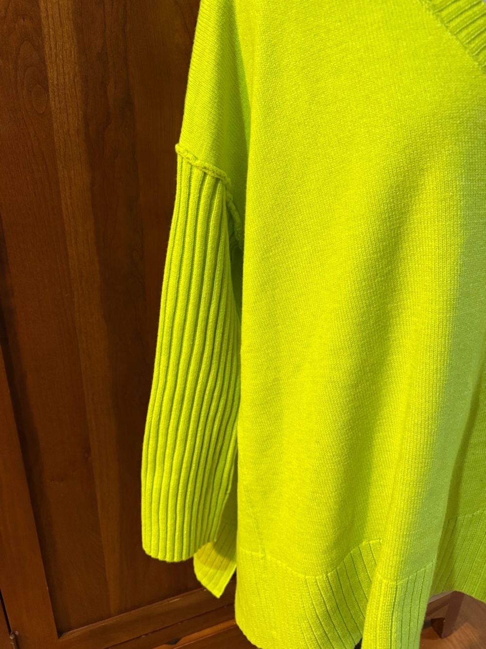 Free People Orion A Line Oversized Tunic Sweater in Acid Lime - Picture 4 of 6